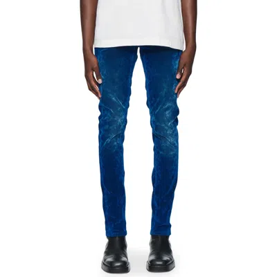Purple Brand Velour Skinny Pants In Blue