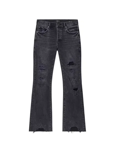 Purple Brand Vintage Heavy Destroy Distressed Bootcut Jeans In Gray