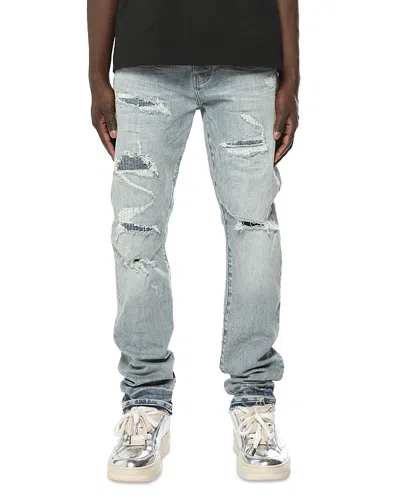 Purple Brand Vintage Slim Straight Ripped 33 Jeans In Light Indigo In Blue