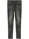 Purple Brand Washed-denim Slim Jeans In Black