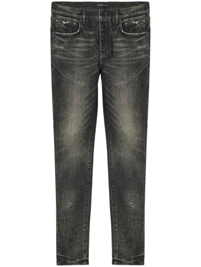 Purple Brand Washed-denim Slim Jeans In Black