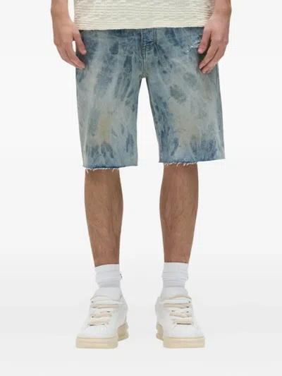 Purple Brand Washed-effect Denim Shorts In Blue