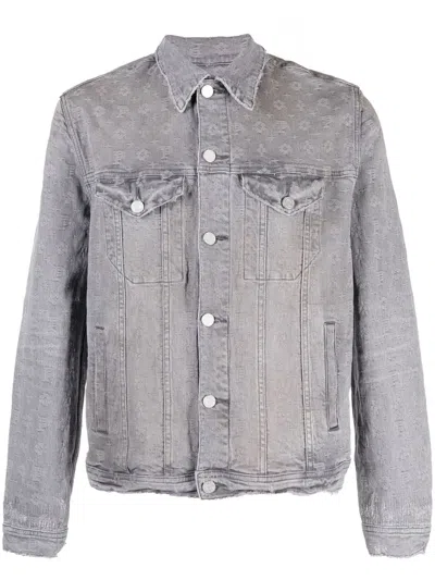 Purple Brand Washed Grey Jacquard Trucker "grey" In Grau