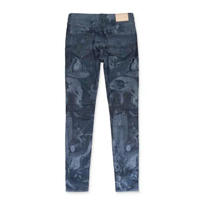 Purple Brand Washed Prism Laser Print Indigo Skinny Jeans In Blue