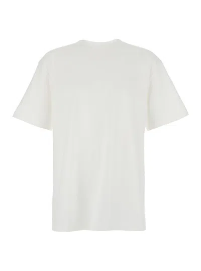 Purple Brand White Crewneck T-shirt With Dropped Shoulders In Cotton Man