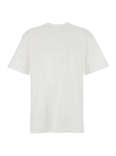 Purple Brand White Crewneck T-shirt With Dropped Shoulders In Cotton Man
