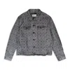 Purple Brand White Monogram Flocked Black Denim Jackets In Black