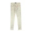 PURPLE BRAND WHITE WHITE X RAY IRIDESCENT WAVE FOIL JEANS