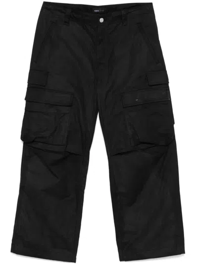Purple Brand Wide-leg Cargo Trousers In Black
