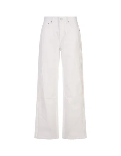 Purple Brand Wide Side Cut Out Jeans In White In Neutral