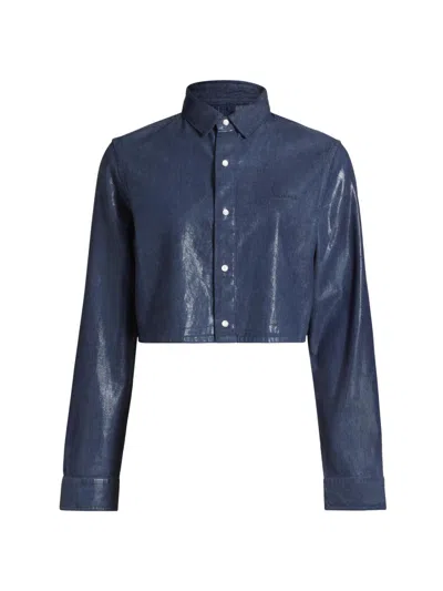 Purple Brand Women's Cotton Pearl Cut-out Crop Top In Blue