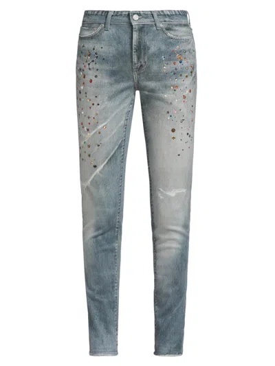 Purple Brand Women's Cyanine Jewel Skinny Jeans In Purple