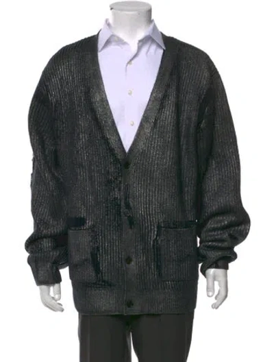 Pre-owned Purple Brand Wool Open Front Cardigan In Green