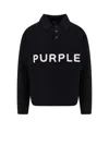 Purple Brand Wool Sweater With Frontal Logo Embroidery