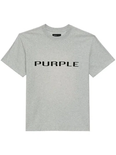 Purple Brand Wordmark Cotton T-shirt In Grey