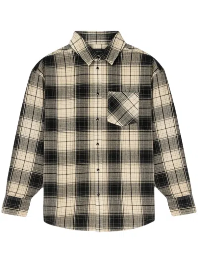 Purple Brand Checked Long-sleeve Cotton Shirt In Brown