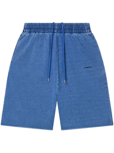 Purple Brand Wordmark Shorts In Blue