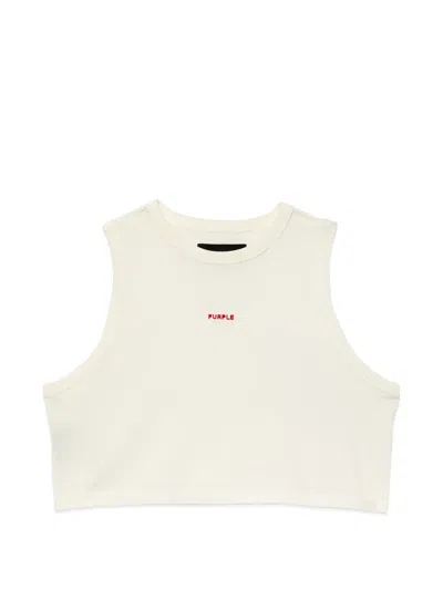 Purple Brand Wordmark Sleeveless Tank Top In Neutral
