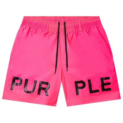 Pre-owned Purple Brand Wordmark Swim Shorts 'pink' | Men's Size L