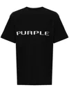 Purple Brand Logo Textured Cotton Jersey Graphic T-shirt In 黑色