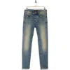 Purple Brand Worn Fade Skinny Jeans In Worn Mid Indigo Fade123