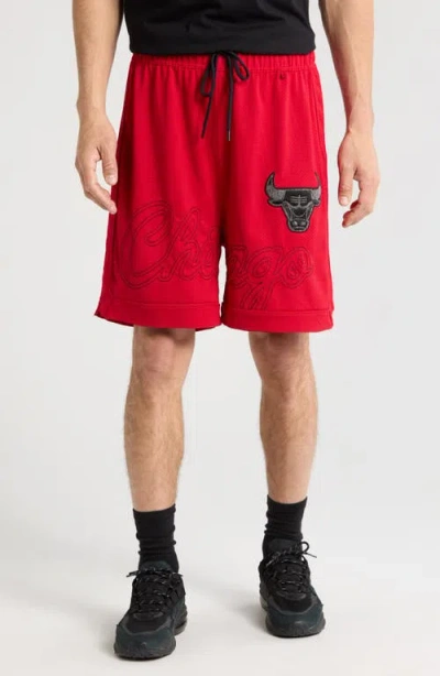 Purple Brand X Nba Chicago Bulls Mesh Athletic Shorts In Red
