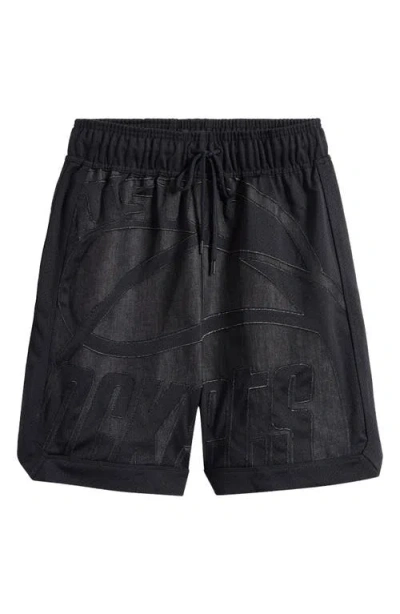 Purple Brand X Nba Houston Rockets Mesh Shorts In Black