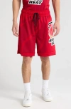 Purple Brand X Nba Miami Heat Mesh Basketball Shorts In Red
