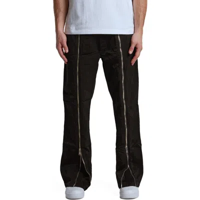 Purple Brand Zip Detail Woven Track Pants In Black