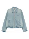 Purple Brand Zip-up Denim Jacket In Blue