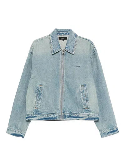 Purple Brand Zip-up Denim Jacket In Blue