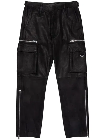 Purple Brand Zipped Cargo Trousers In Black