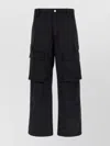 Purple Cargo Trousers With Wide Leg And Pockets