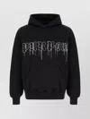 Purple Cotton Sweatshirt With Front Pocket And Hood In Black