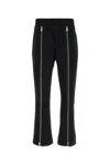 Purple Denim Black Nylon Pant In Black