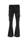 Purple Denim Coated Cargo Flare P004cfvr125 Black