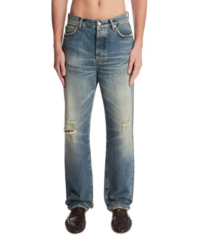 Purple Denim Dark Blue Ripped Jeans In Blue Blu   #03326c