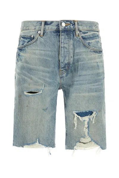Purple Denim Denim Bermuda Shorts
