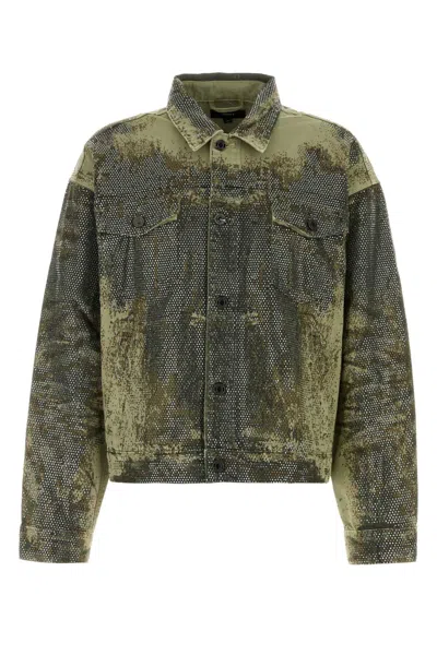 Purple Denim Denim Jacket In Yellow