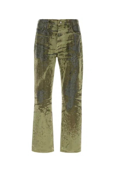 Purple Denim Denim Jeans In Green