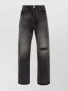 Purple Distressed Denim Jeans With Faded Detail In Gray