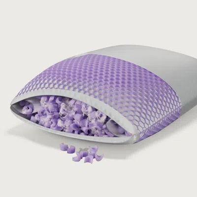 Purple Freeform Pillow In White