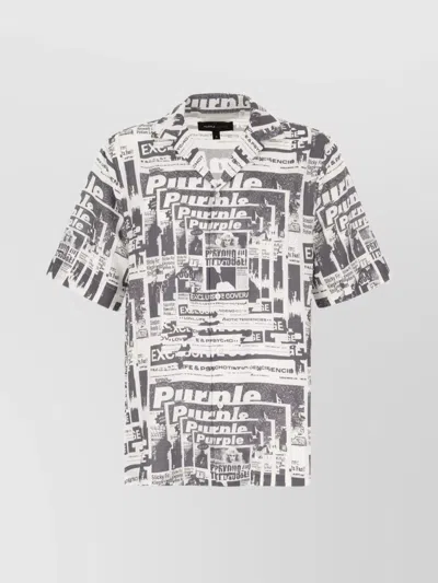 Purple Graphic Print Lyocell Shirt In Gray
