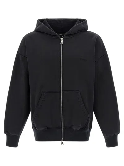 Purple Heavy Cotton Hoodie In Black
