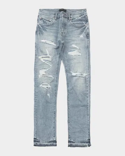 Purple ​layered Distressed Jeans In Blue