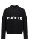 Purple Logo Embroidery Sweater Sweaters And Cardigans Black In Black