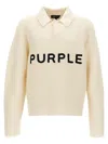 Purple Logo Embroidery Sweater In Neutral