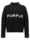 Purple Logo Embroidery Sweater Sweaters And Cardigans Black In Black