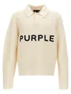 Purple Logo Embroidery Sweater In Neutral