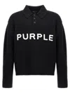 Purple Logo Embroidery Sweater Sweaters And Cardigans Black In Black